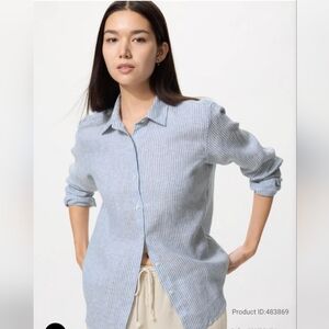 Blue Striped Button-Up Shirt